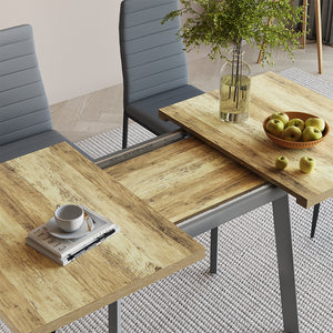 Vicco tavolo da pranzo allungabile Rovere rustico/grigio 160 x 80 cm con piano d'appoggio allungabile