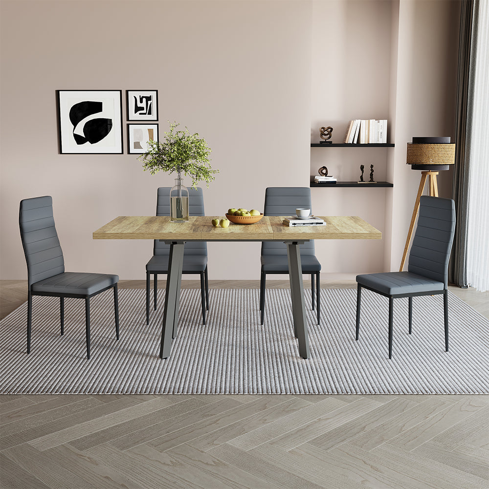 Vicco tavolo da pranzo allungabile Rovere rustico/grigio 160 x 80 cm con piano d'appoggio allungabile