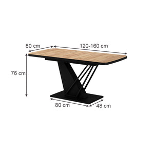 Vicco tavolo da pranzo allungabile Rovere Goldkraft/nero 120 x 80 cm estensibile