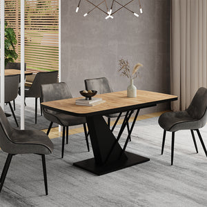 Vicco tavolo da pranzo allungabile Rovere Goldkraft/nero 120 x 80 cm estensibile