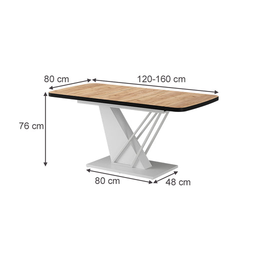 Vicco tavolo da pranzo allungabile Quercia dorata/bianco 120 x 80 cm estensibile