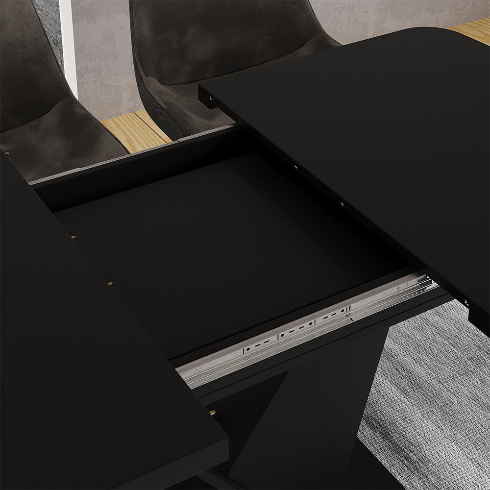 Vicco tavolo da pranzo allungabile Nero 120 x 80 cm estensibile