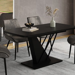 Vicco tavolo da pranzo allungabile Nero 120 x 80 cm estensibile