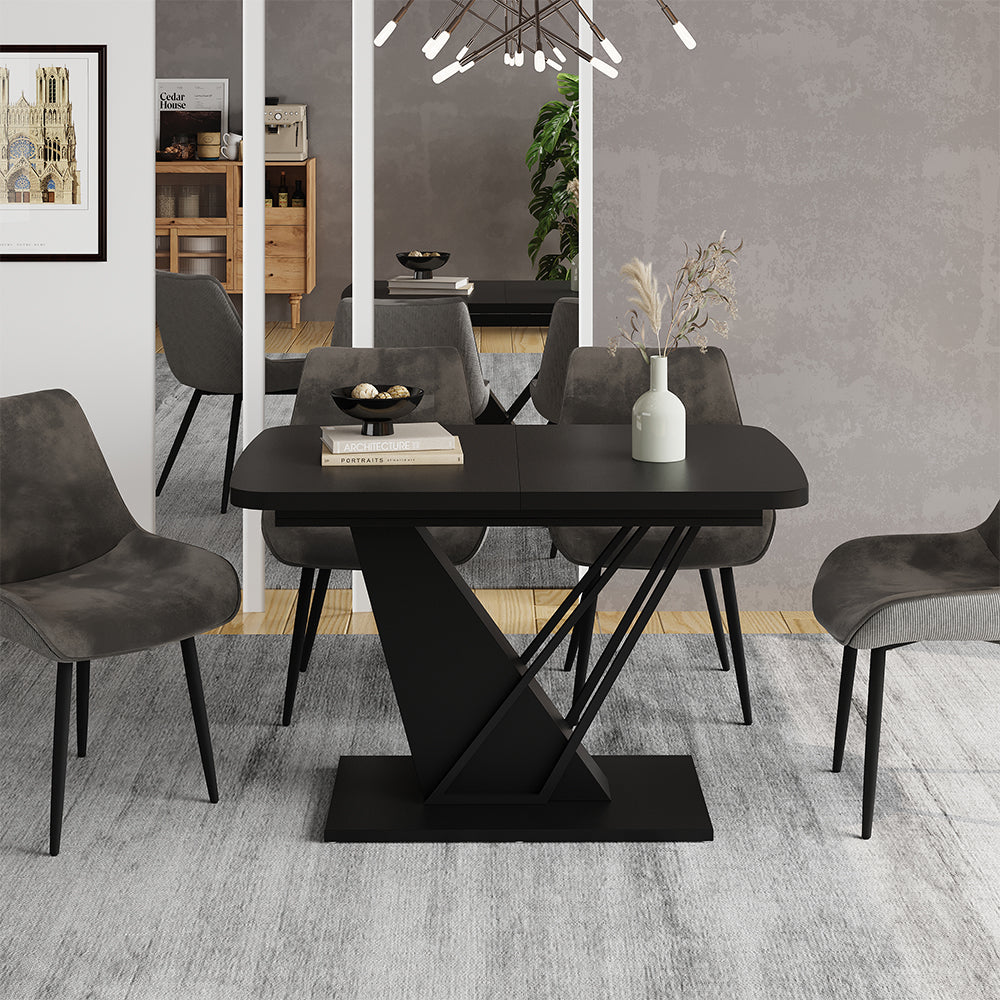 Vicco tavolo da pranzo allungabile Nero 120 x 80 cm estensibile