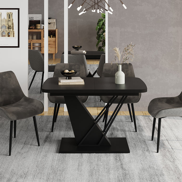 Vicco tavolo da pranzo allungabile Nero 120 x 80 cm estensibile