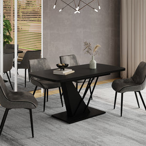 Vicco tavolo da pranzo allungabile Nero 120 x 80 cm estensibile