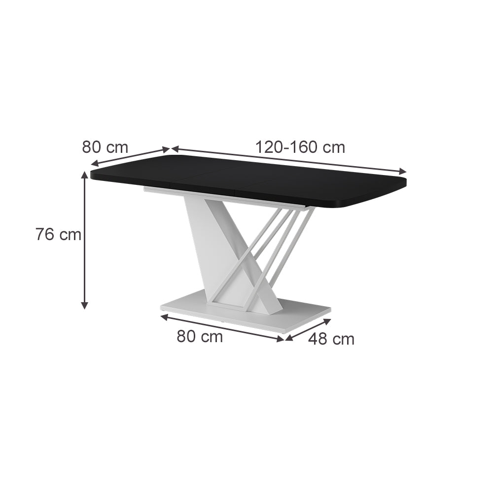 Vicco tavolo da pranzo allungabile Nero/bianco 120 x 80 cm estensibile