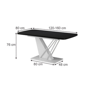 Vicco tavolo da pranzo allungabile Nero/bianco 120 x 80 cm estensibile