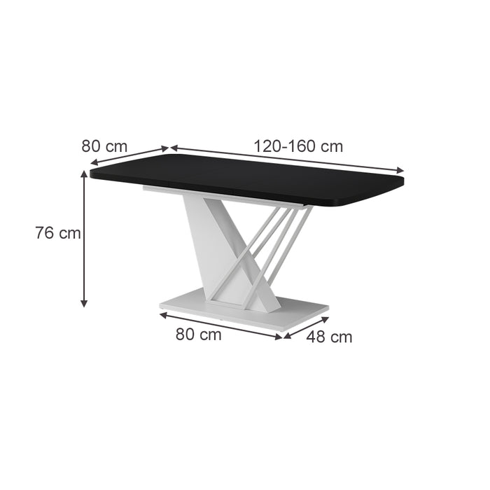 Vicco tavolo da pranzo allungabile Nero/bianco 120 x 80 cm estensibile