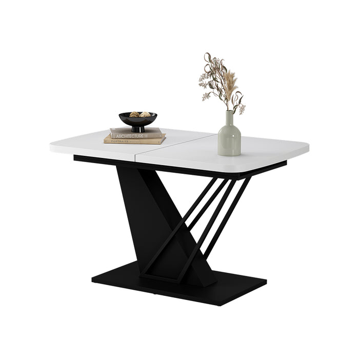 Vicco tavolo da pranzo allungabile Bianco/nero 120 x 80 cm estensibile