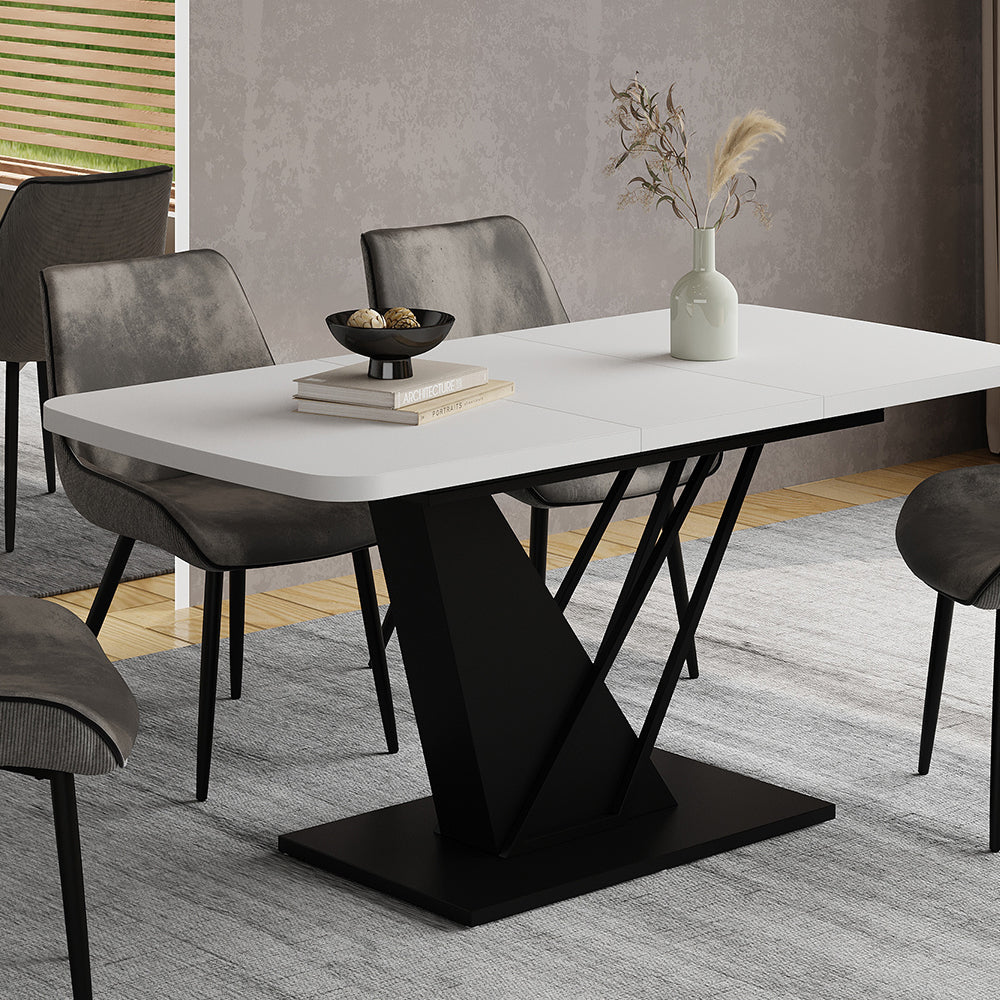 Vicco tavolo da pranzo allungabile Bianco/nero 120 x 80 cm estensibile