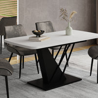 Vicco tavolo da pranzo allungabile Bianco/nero 120 x 80 cm estensibile