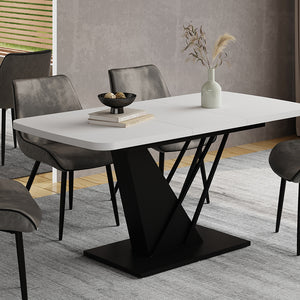 Vicco tavolo da pranzo allungabile Bianco/nero 120 x 80 cm estensibile