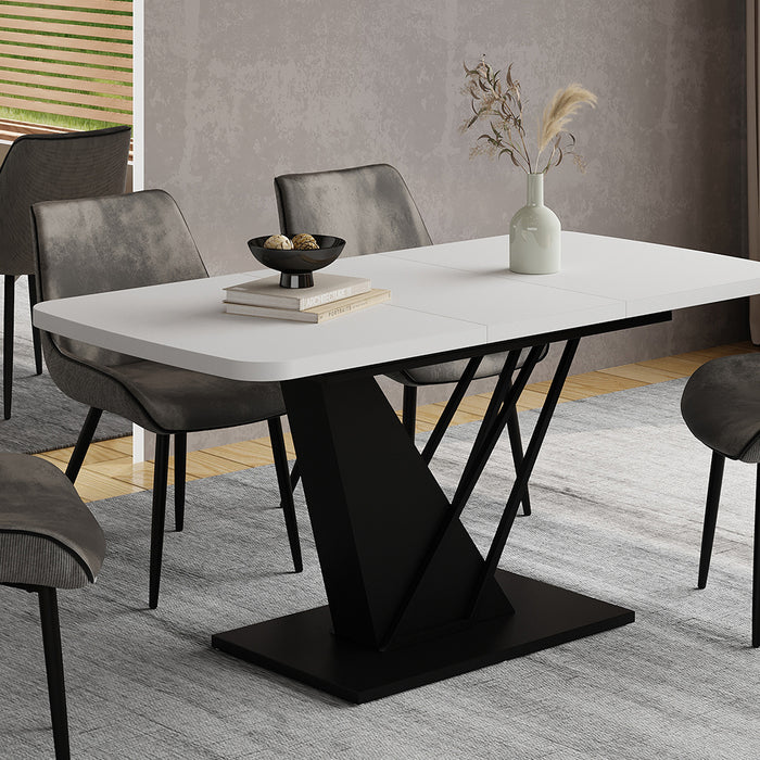 Vicco tavolo da pranzo allungabile Bianco/nero 120 x 80 cm estensibile