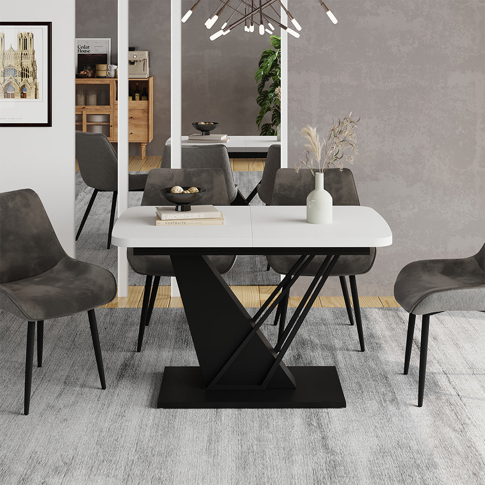 Vicco tavolo da pranzo allungabile Bianco/nero 120 x 80 cm estensibile