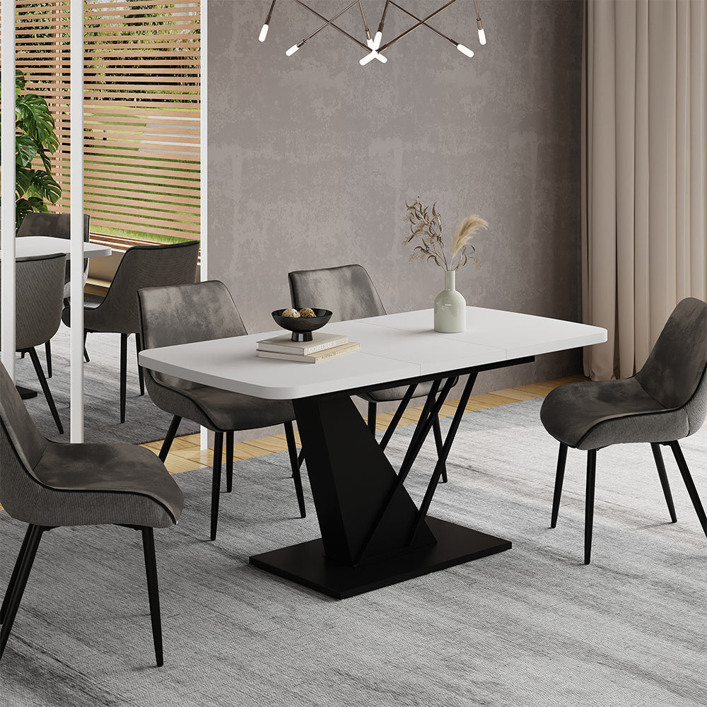 Vicco tavolo da pranzo allungabile Bianco/nero 120 x 80 cm estensibile