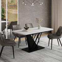 Vicco tavolo da pranzo allungabile Bianco/nero 120 x 80 cm estensibile