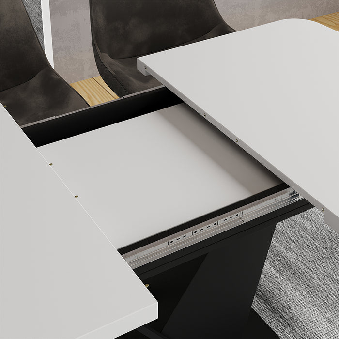 Vicco tavolo da pranzo allungabile Bianco/nero 120 x 80 cm estensibile