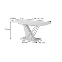 Vicco tavolo da pranzo allungabile Bianco 120 x 80 cm estensibile