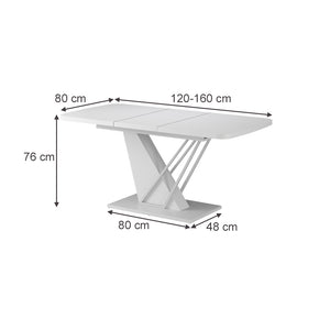 Vicco tavolo da pranzo allungabile Bianco 120 x 80 cm estensibile