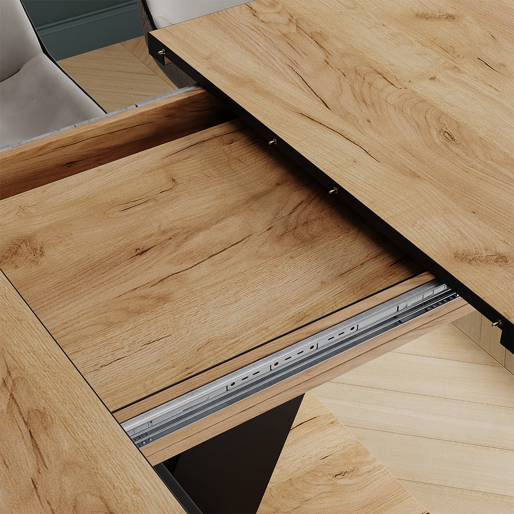 Vicco tavolo da pranzo allungabile Rovere nero/oro 120 x 80 cm estensibile