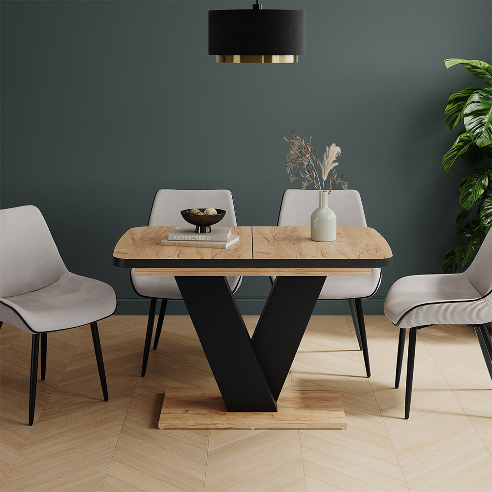Vicco tavolo da pranzo allungabile Rovere nero/oro 120 x 80 cm estensibile