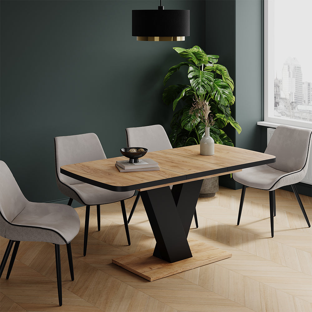 Vicco tavolo da pranzo allungabile Rovere nero/oro 120 x 80 cm estensibile