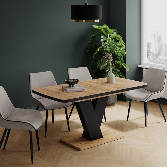 Vicco tavolo da pranzo allungabile Rovere nero/oro 120 x 80 cm estensibile