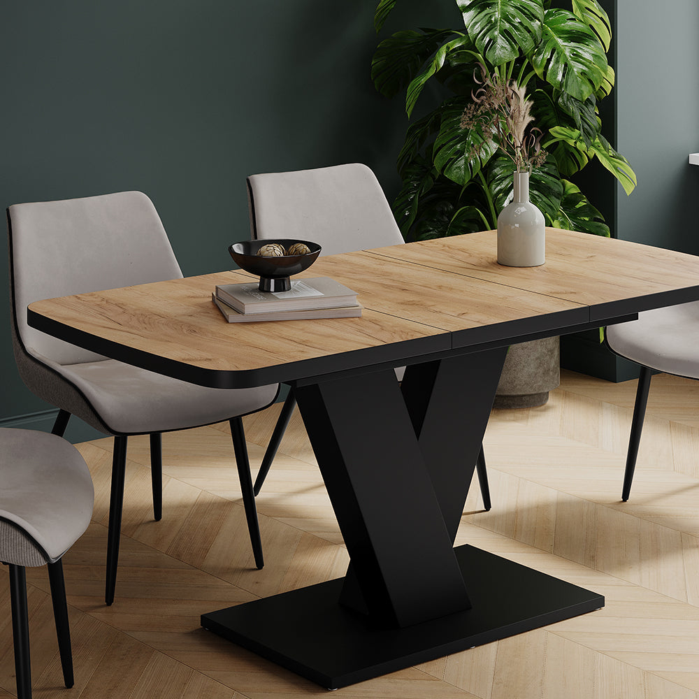 Vicco tavolo da pranzo allungabile Rovere Goldkraft/nero 120 x 80 cm estensibile