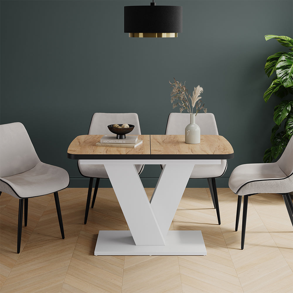 Vicco tavolo da pranzo allungabile Nero/bianco 120 x 80 cm estensibile