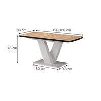 Vicco tavolo da pranzo allungabile Nero/bianco 120 x 80 cm estensibile