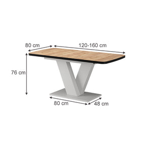 Vicco tavolo da pranzo allungabile Nero/bianco 120 x 80 cm estensibile