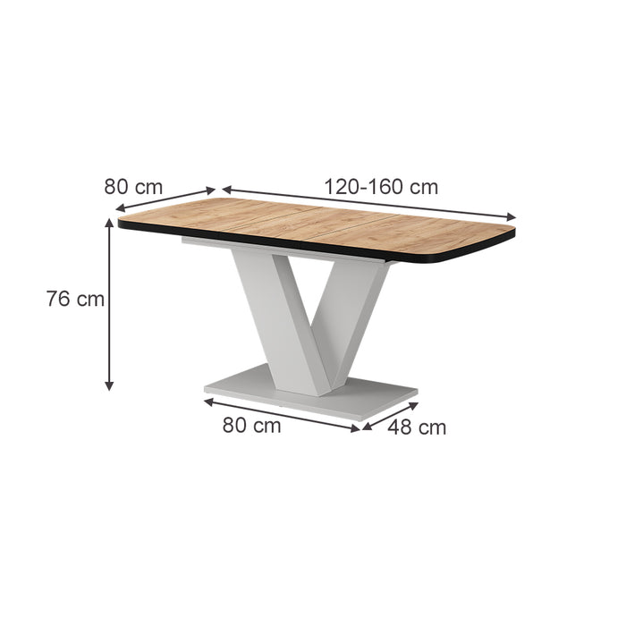 Vicco tavolo da pranzo allungabile Nero/bianco 120 x 80 cm estensibile