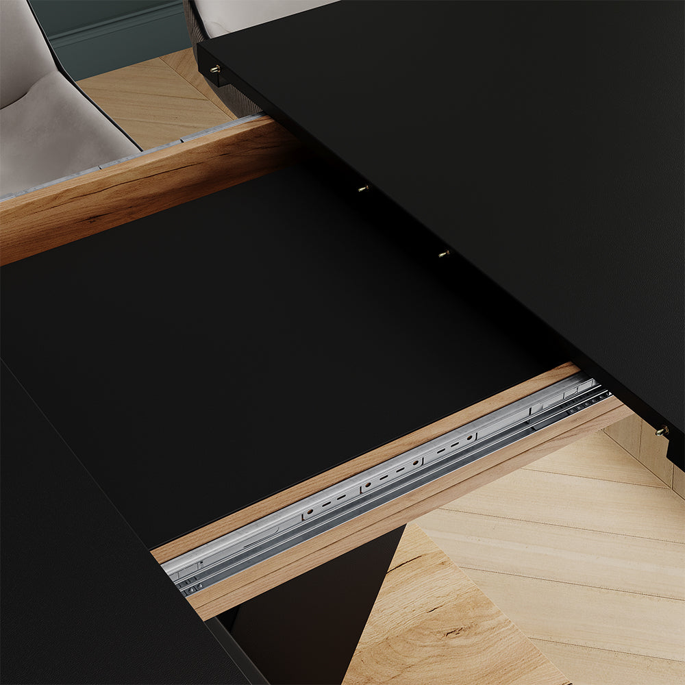 Vicco tavolo da pranzo allungabile Nero/quercia 120 x 80 cm estensibile