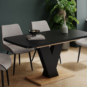 Vicco tavolo da pranzo allungabile Nero/quercia 120 x 80 cm estensibile