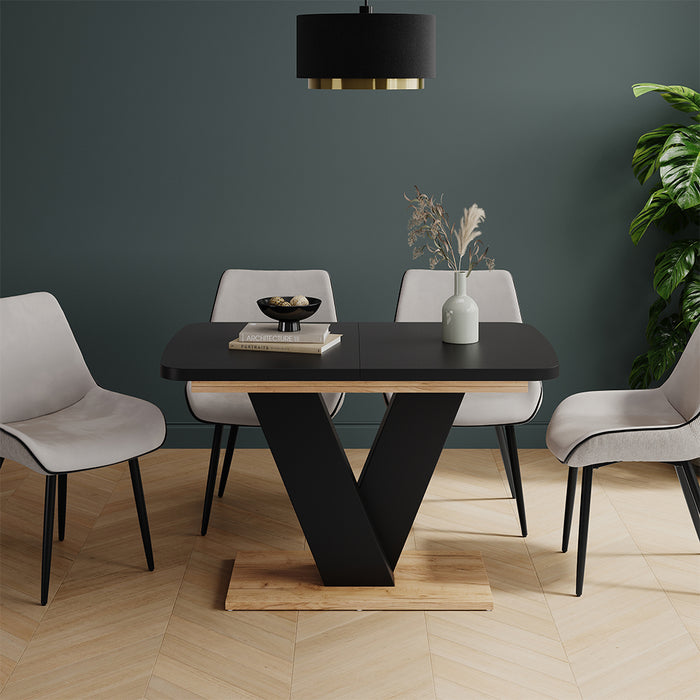 Vicco tavolo da pranzo allungabile Nero/quercia 120 x 80 cm estensibile