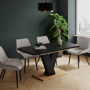 Vicco tavolo da pranzo allungabile Nero/quercia 120 x 80 cm estensibile