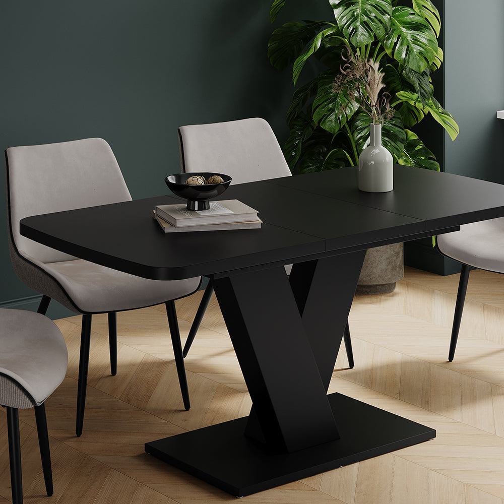 Vicco tavolo da pranzo allungabile Nero 120 x 80 cm estensibile