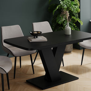 Vicco tavolo da pranzo allungabile Nero 120 x 80 cm estensibile
