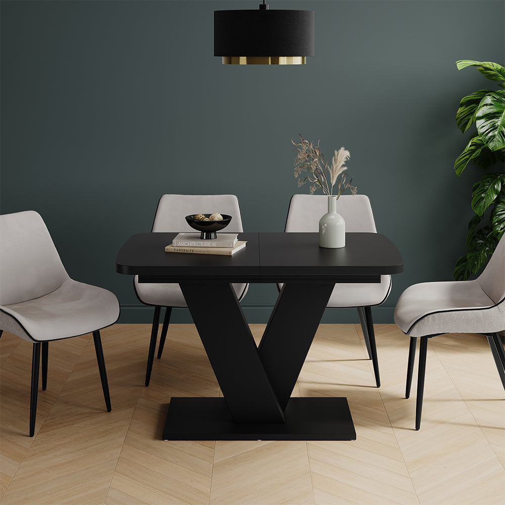 Vicco tavolo da pranzo allungabile Nero 120 x 80 cm estensibile