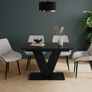 Vicco tavolo da pranzo allungabile Nero 120 x 80 cm estensibile