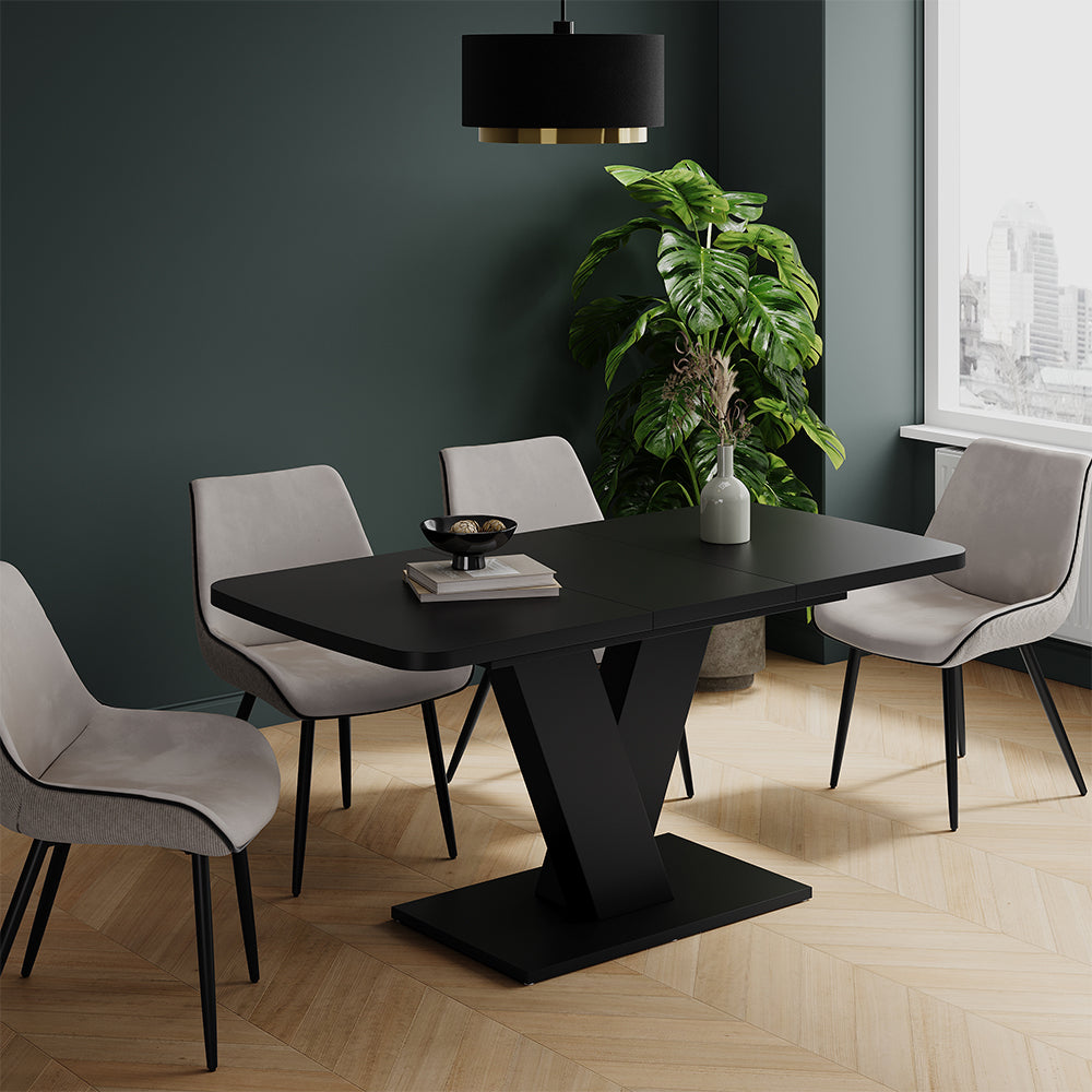 Vicco tavolo da pranzo allungabile Nero 120 x 80 cm estensibile