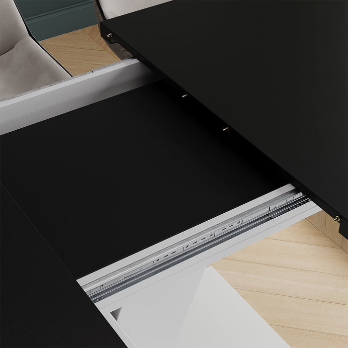 Vicco tavolo da pranzo allungabile Nero/bianco 120 x 80 cm estensibile