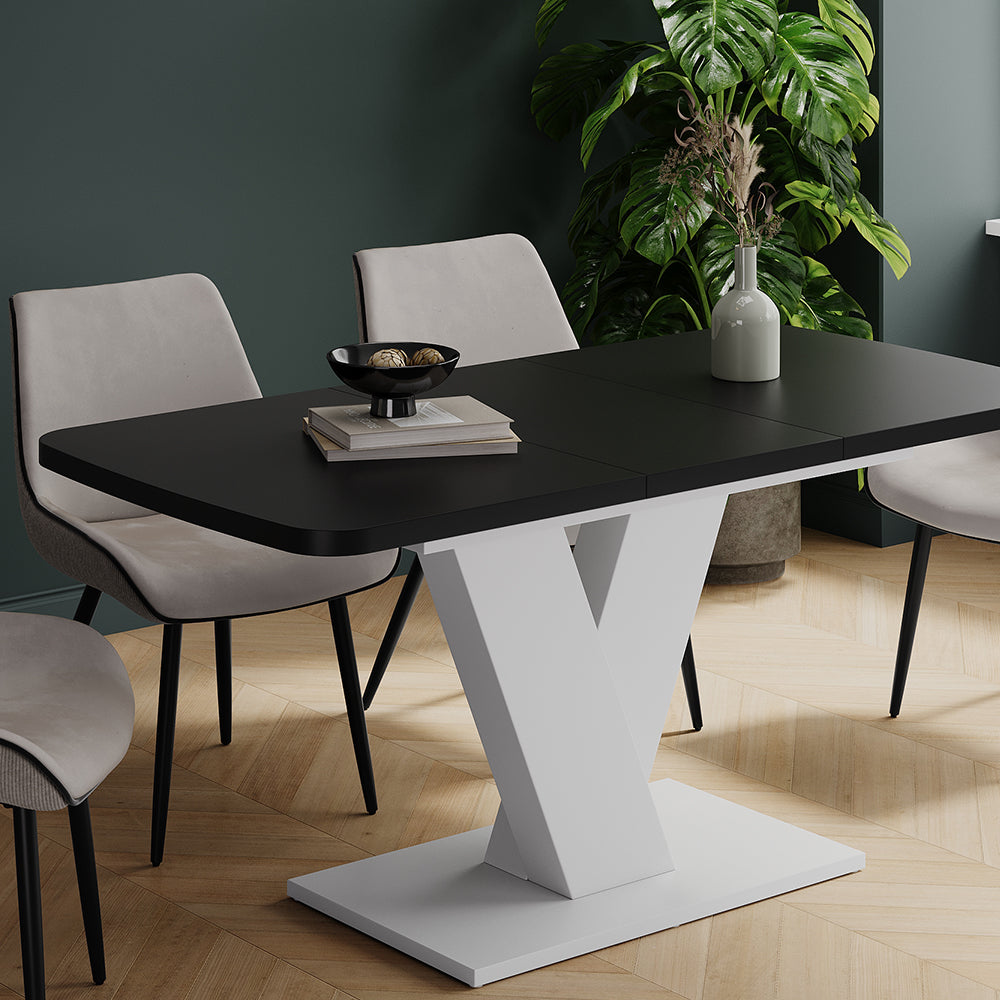 Vicco tavolo da pranzo allungabile Nero/bianco 120 x 80 cm estensibile
