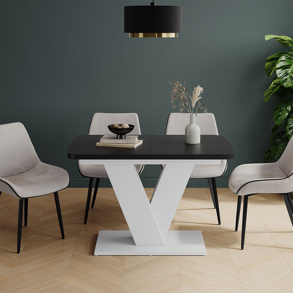 Vicco tavolo da pranzo allungabile Nero/bianco 120 x 80 cm estensibile