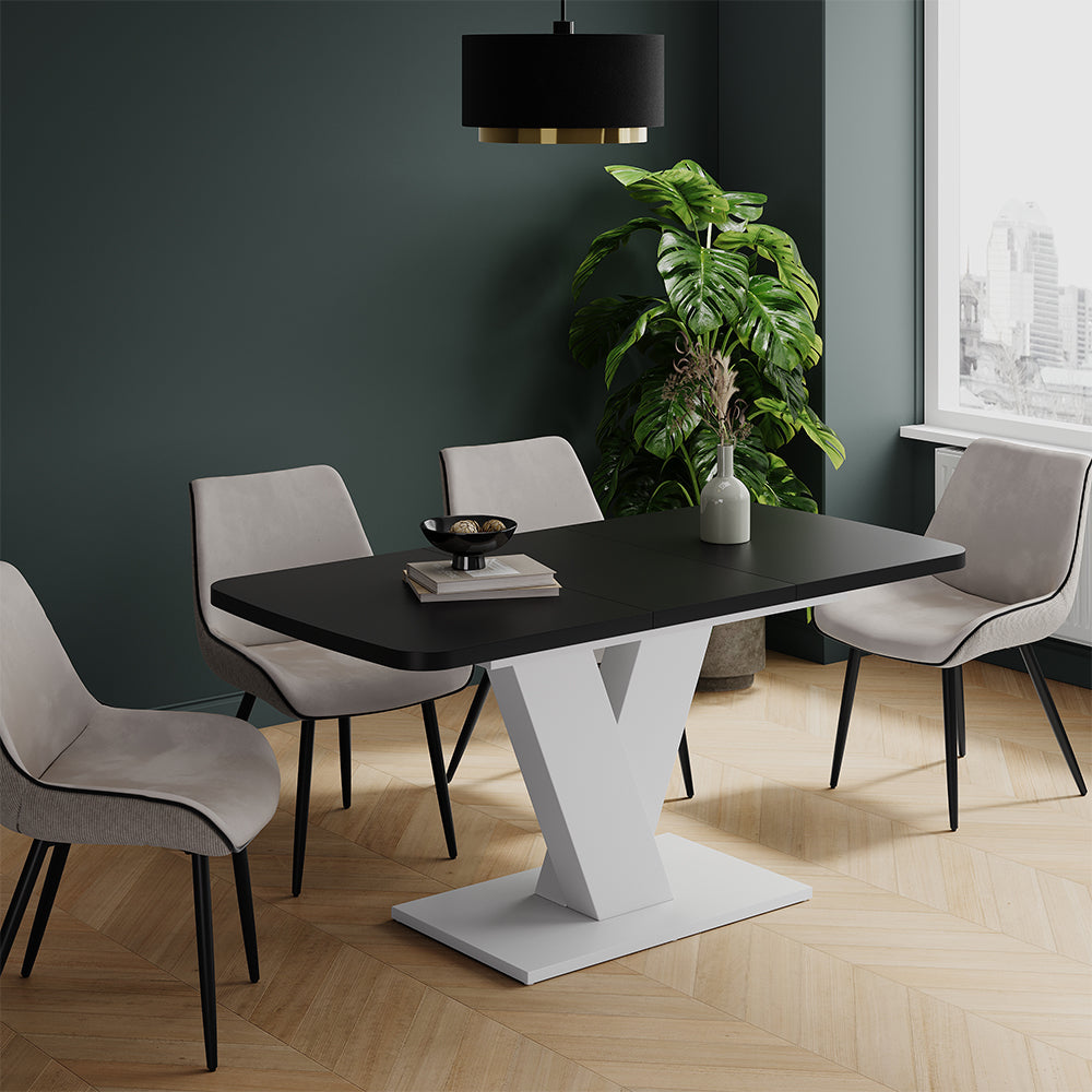 Vicco tavolo da pranzo allungabile Nero/bianco 120 x 80 cm estensibile