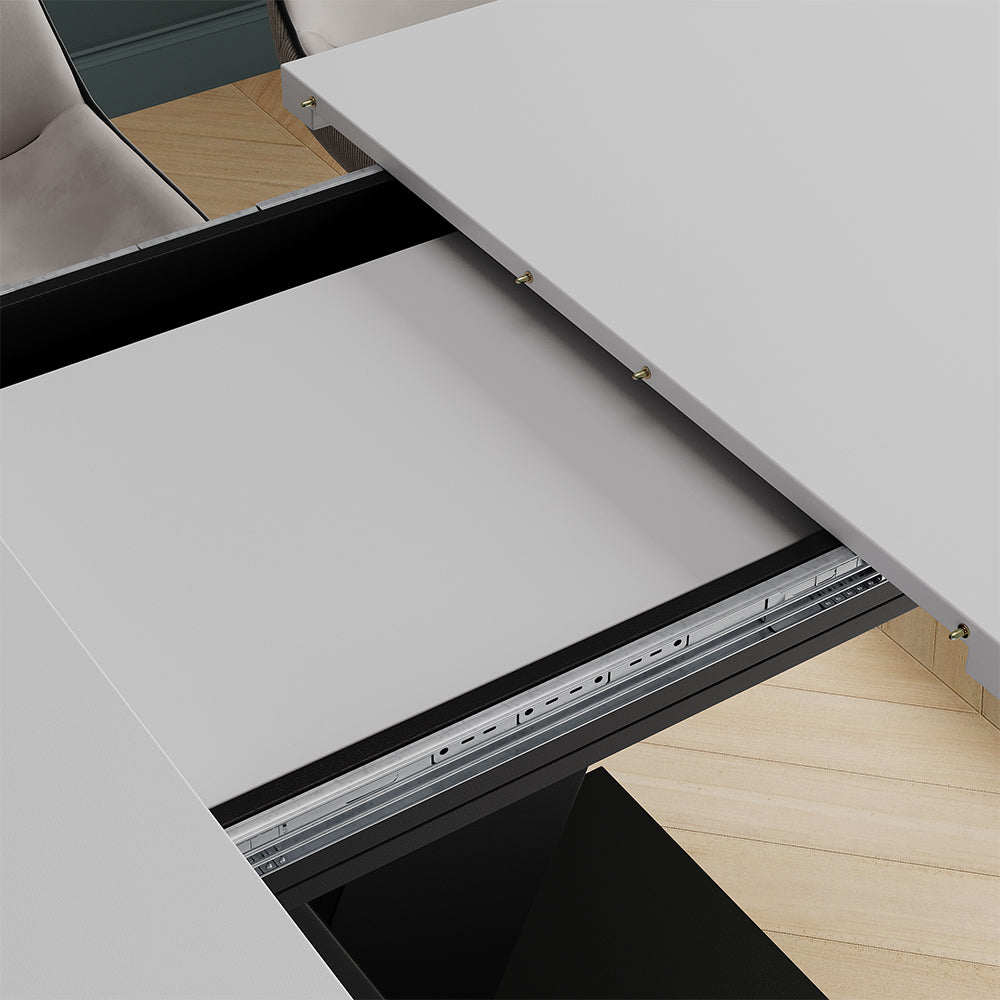 Vicco tavolo da pranzo allungabile Bianco/nero 120 x 80 cm estensibile