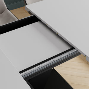 Vicco tavolo da pranzo allungabile Bianco/nero 120 x 80 cm estensibile