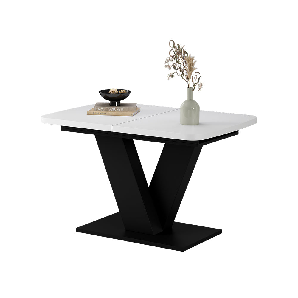 Vicco tavolo da pranzo allungabile Bianco/nero 120 x 80 cm estensibile