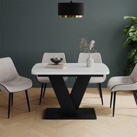 Vicco tavolo da pranzo allungabile Bianco/nero 120 x 80 cm estensibile